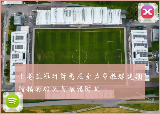上港亚冠对阵悉尼全力争胜球迷期待精彩对决与激情时刻